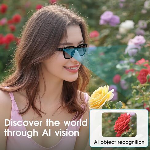 AI Smart Glasses with Camera, 8MP Camera Glasses for Men & Women, 4K HD Video Recording Glasses with AI Assistant, Object Recognition, Color-Change Lenses, Bluetooth Sunglasses for Travel/Vlog/Work in Saudi Arabia