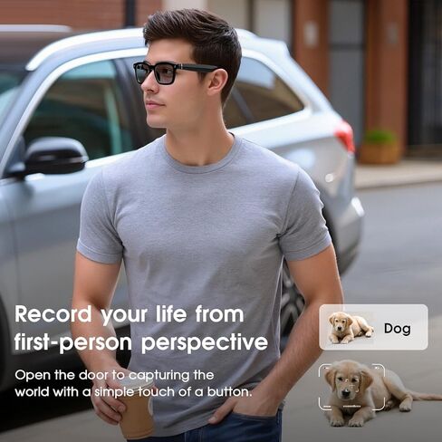 AI Smart Glasses with Camera, 8MP Camera Glasses for Men & Women, 4K HD Video Recording Glasses with AI Assistant, Object Recognition, Color-Change Lenses, Bluetooth Sunglasses for Travel/Vlog/Work in Saudi Arabia