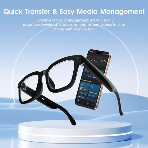 AI Smart Glasses with Camera, 8MP Camera Glasses for Men & Women, 4K HD Video Recording Glasses with AI Assistant, Object Recognition, Color-Change Lenses, Bluetooth Sunglasses for Travel/Vlog/Work in Saudi Arabia