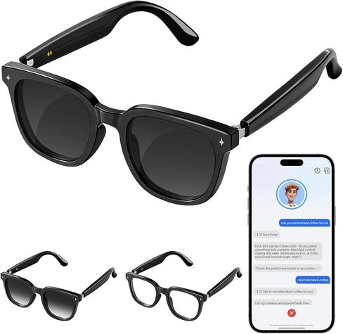 Smart Bluetooth Glasses for Men Women, AI Glasses with Open Ear Audio in Saudi Arabia