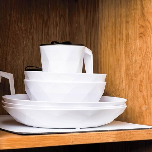 silwy® Universal Magnetic Plates (Set of 2) High-Tech Plastic - Perfect for Camping, Caravaning and Boating - Non-Slip Crockery Stackable without Any Rattling in Saudi Arabia