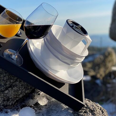 silwy® Universal Magnetic Plates (Set of 2) High-Tech Plastic - Perfect for Camping, Caravaning and Boating - Non-Slip Crockery Stackable without Any Rattling in Saudi Arabia