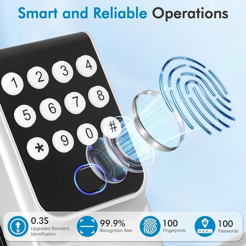 Keypad Smart Lock with Handle for Front Door, 5-in-1 Control by Fingerprint/Password/APP/E-Key/Key, Simple and Reliable, 12 Months Battery Life, Easy Installation (MT-B16-S) in Saudi Arabia
