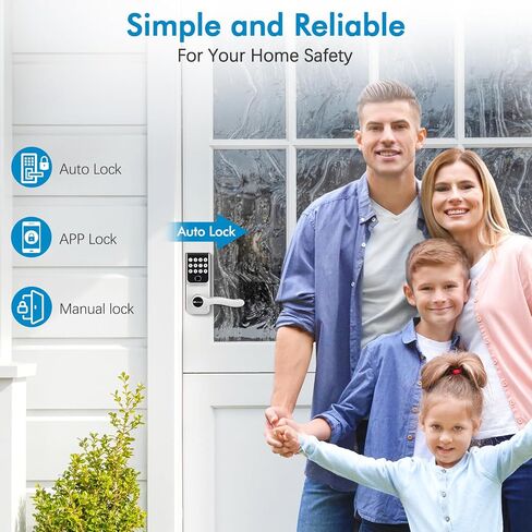 Keypad Smart Lock with Handle for Front Door, 5-in-1 Control by Fingerprint/Password/APP/E-Key/Key, Simple and Reliable, 12 Months Battery Life, Easy Installation (MT-B16-S) in Saudi Arabia