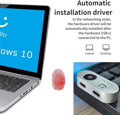 Portable USB Fingerprint Reader for Windows 10/11 PC and Laptops, Windows Hello Biometric Scanner, 360° Touch, Fast Login (<1 Second), Type-C Fingerprint Reader with Security Key. in Saudi Arabia