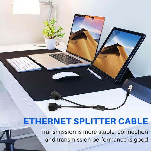 RJ45 1 ذكر إلى 2 أنثى كابل إيثرنت الفاصل لـ Super Cat5، Cat6، Cat7 LAN إيثرنت تمديد كابل محول in Kuwait