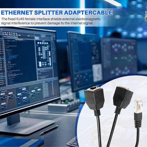 RJ45 1 ذكر إلى 2 أنثى كابل إيثرنت الفاصل لـ Super Cat5، Cat6، Cat7 LAN إيثرنت تمديد كابل محول in Kuwait