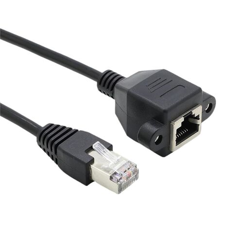 كابل تمديد شبكة Cat 5 RJ45 ذكر إلى أنثى إيثرنت LAN مع حامل لوحة لولبية 30 سم 60 سم 100 سم 150 سم 2 م 3 م 5 م 10 م (0.6 م) in Kuwait