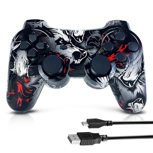 وحدة تحكم CHENGDAO لوحدة تحكم PS3 لجهاز PlayStation 3 وحدة تحكم لاسلكية عالية الأداء مع تحكم مزدوج في الحركة بالاهتزاز، وولف in Kuwait