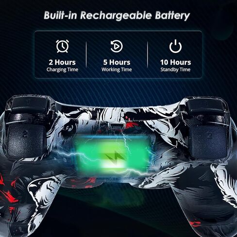 وحدة تحكم CHENGDAO لوحدة تحكم PS3 لجهاز PlayStation 3 وحدة تحكم لاسلكية عالية الأداء مع تحكم مزدوج في الحركة بالاهتزاز، وولف in Kuwait
