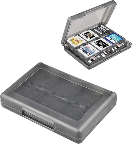 Black 26-in-1 Game Holder Case Fits up to 22 Games 2 SD Cards 2 Micro SD/TF Cards and 2 Stylus Pens for NEW 3DS / 3DS XL / 3DS LL in Saudi Arabia