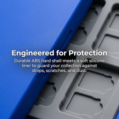 Switch Game Case Holder for Switch 2 Cartridge Case with 24 Game Card Slots & 48 Micro SD Card Slots, Hard Shell, Silicone Lining Blue in Saudi Arabia