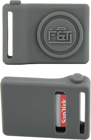 Foto&Tech Silicone SD Memory Card Holder Sleeve, Mini Camera-Shaped SD Card Storage, Camera Strap Mountable, Lug Ring Compatible, Gift for Photographers in Saudi Arabia