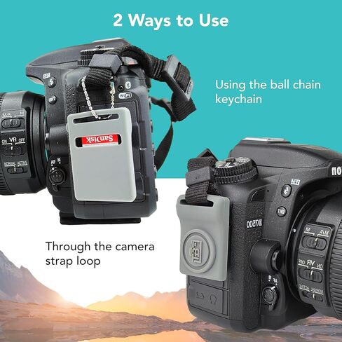 Foto&Tech Silicone SD Memory Card Holder Sleeve, Mini Camera-Shaped SD Card Storage, Camera Strap Mountable, Lug Ring Compatible, Gift for Photographers in Saudi Arabia