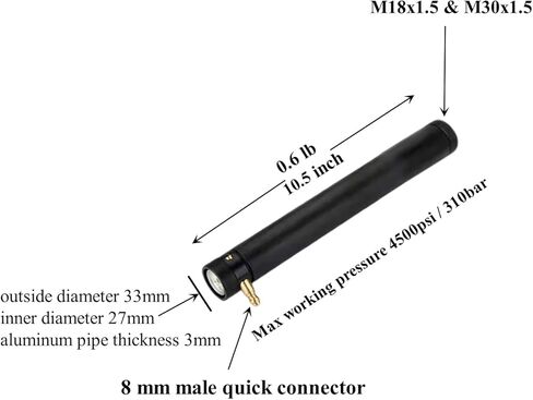 Pcp Air Cylinder Airgun Barrel, Compatible for Hatsan Long BullBoss Fill Air Tube Black High Pressure for Airgun (9.1 inch) in Saudi Arabia