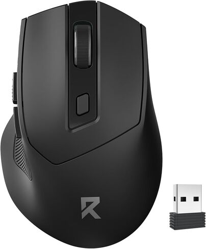 ماوس Redragon اللاسلكي، ماوس ضوئي مريح بسرعة 2.4 جيجا هرتز مع جهاز استقبال USB، عمر بطارية 18 شهرًا، 5 مستويات 4000 نقطة لكل بوصة، ماوس كمبيوتر بـ 6 أزرار للكمبيوتر المحمول، Windows، Mac، PC، Chromebook in Saudi Arabia