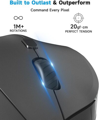AOC 2.4GHz Ergonomic Mouse, Wireless Bluetooth Vertical Mouse for Work, 4800 DPI Optical Tracking, 5 Adjustable DPI, Quiet Clicks, RGB Light, Compatible with Computer, Laptop, PC, Mac, Desktop - Gray in Saudi Arabia