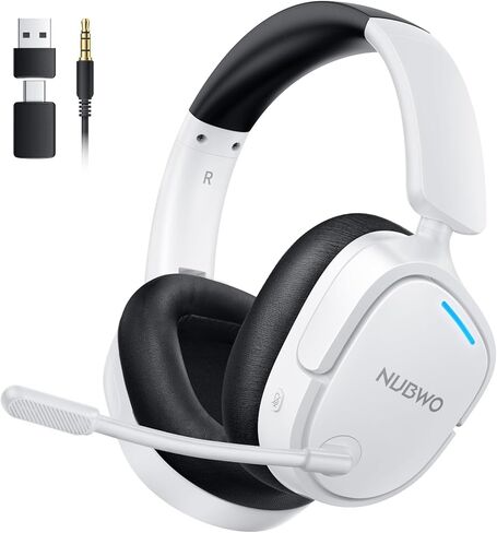 NUBWO Wireless Gaming Headset for PS5/PS4, PC, Laptop, Mac, 20ms Low-Latency, 80Hr, Zero Interference, PS5 Headset with 2.4GHz USB/Type-C, 7.1 Surround Sound, Bluetooth Gaming Headphones with Mic in Saudi Arabia