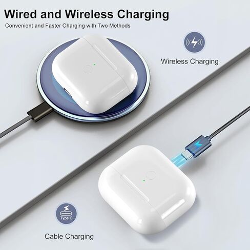 علبة شحن لاسلكية بديلة متوافقة مع AirPod الجيل الرابع، حافظة شاحن Air Pod 4 إلى USB-C بدون سماعات أذن، أبيض in Kuwait