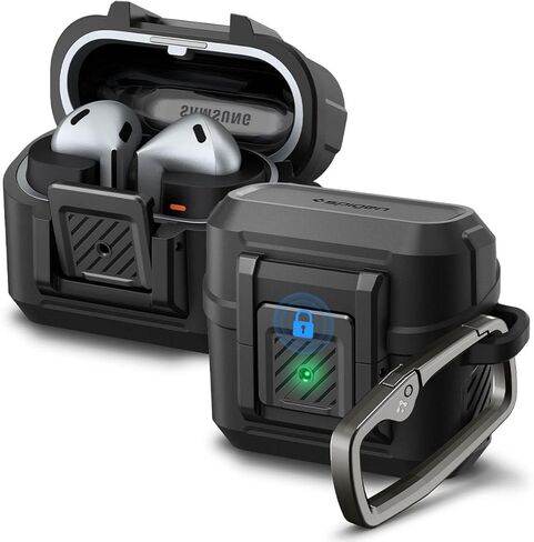 غطاء Spigen Lock Fit مصمم لهاتف Samsung Galaxy Buds3 FE (2025) / Buds3 Pro (2024) / Buds 3 (2024) مع حماية قفل آمنة - أسود مطفي in Kuwait