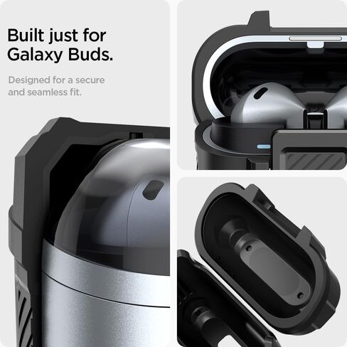 غطاء Spigen Lock Fit مصمم لهاتف Samsung Galaxy Buds3 FE (2025) / Buds3 Pro (2024) / Buds 3 (2024) مع حماية قفل آمنة - أسود مطفي in Kuwait