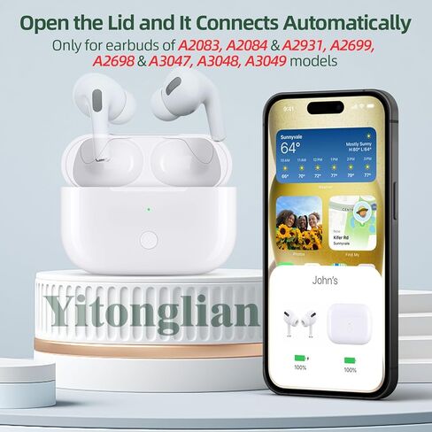 علبة شحن بديلة لأجهزة AirPods Pro الجيل الأول والثاني - علبة شاحن لاسلكي بدون سماعات أذن (أبيض) in Saudi Arabia