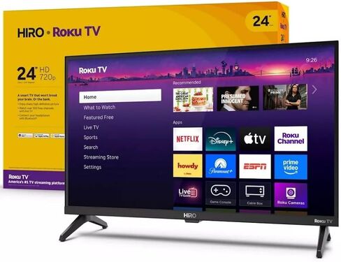Roku Hiro 24" 720p HD Smart Flat Screen LED TV with Dolby Audio for Streaming, with Wi-Fi, Bluetooth, 60Hz, 3X HDMI Ports - H24C2C4 (Renewed) in Saudi Arabia