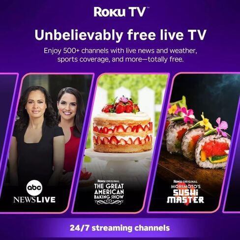 Roku Hiro 24" 720p HD Smart Flat Screen LED TV with Dolby Audio for Streaming, with Wi-Fi, Bluetooth, 60Hz, 3X HDMI Ports - H24C2C4 (Renewed) in Saudi Arabia