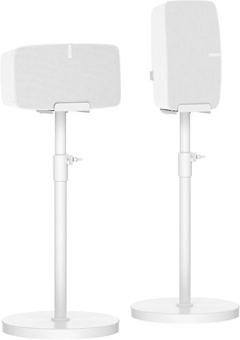 Height Adjustable Floor Speaker Stand for Sonos Five & Play:5, Vertical or Horizontal Placement, Metal Sonos 5 Speaker Stand with Cable Management (Black, 1 Pack) in Saudi Arabia