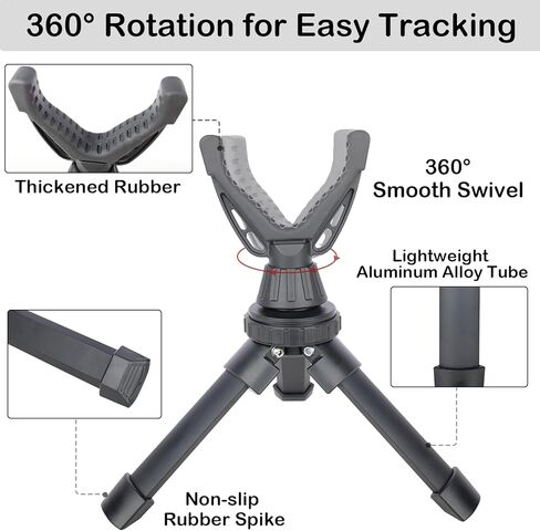 Portable Shooting Tripod with 360° Rotating & Removable V Yoke - Adjustable Height Rifle Rest Stand for Hunting, Target Shooting, Binoculars, Cameras & Outdoor Activities in Saudi Arabia