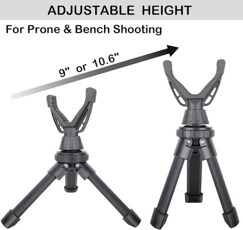 Portable Shooting Tripod with 360° Rotating & Removable V Yoke - Adjustable Height Rifle Rest Stand for Hunting, Target Shooting, Binoculars, Cameras & Outdoor Activities in Saudi Arabia