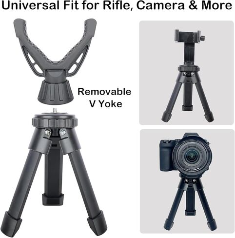 Portable Shooting Tripod with 360° Rotating & Removable V Yoke - Adjustable Height Rifle Rest Stand for Hunting, Target Shooting, Binoculars, Cameras & Outdoor Activities in Saudi Arabia