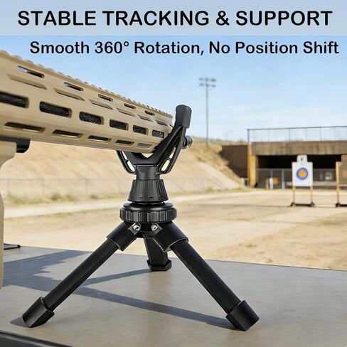 Portable Shooting Tripod with 360° Rotating & Removable V Yoke - Adjustable Height Rifle Rest Stand for Hunting, Target Shooting, Binoculars, Cameras & Outdoor Activities in Saudi Arabia