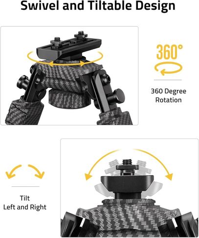 CVLIFE Carbon Fiber Rifle Bipod Compatible with M-Rail Bipods for Rifles 360 Degrees Swivel and Tiltable for Outdooor in Saudi Arabia