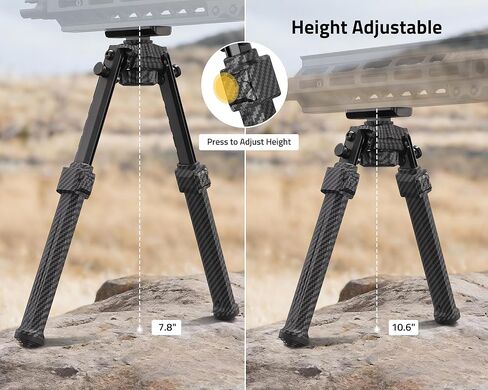 CVLIFE Carbon Fiber Rifle Bipod Compatible with M-Rail Bipods for Rifles 360 Degrees Swivel and Tiltable for Outdooor in Saudi Arabia