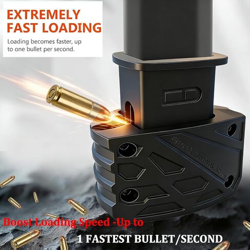 محمل المجلات لـ GL0CK 9mm/.40 S&W GL0CK 17,18,19,22,23,24,26,27,34,35,45 و47 ثابت ومحمول باللون الأسود in Kuwait