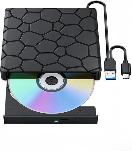 محرك أقراص Blu-ray BD/DVD/CD الخارجي من Gingo - ناسخ أقراص ضوئية USB 3.0 وقارئ وناسخ مع تشغيل ثلاثي الأبعاد، يعمل بسلاسة مع أجهزة الكمبيوتر المحمولة وأجهزة الكمبيوتر المكتبية وأجهزة Windows وMac وLinux in Kuwait