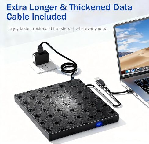محرك أقراص Blu-ray خارجي محمول 6 في 1 مزود بمنفذ USB 3.0 ومنفذ Type-C/SD/TF يدعم قرص BD سعة 100 جيجا بايت وتشغيل ثلاثي الأبعاد لقارئ أقراص CD/DVD/كاتب متوافق مع Windows 7-11/MacOS/Linux لأجهزة الكمبيوتر المكتبية والكمبيوتر المحمول in Kuwait