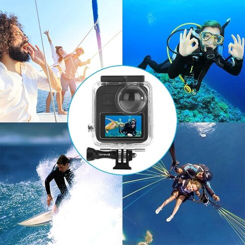 غطاء حماية مثالي للغوص تحت الماء متوافق مع كاميرا GoPro MAX - غطاء حماية مقاوم للماء بطول 40 مترًا/131 قدمًا مع جهاز كمبيوتر مقاوم للتآكل وعدسة زجاجية مقواة 2019 in Kuwait