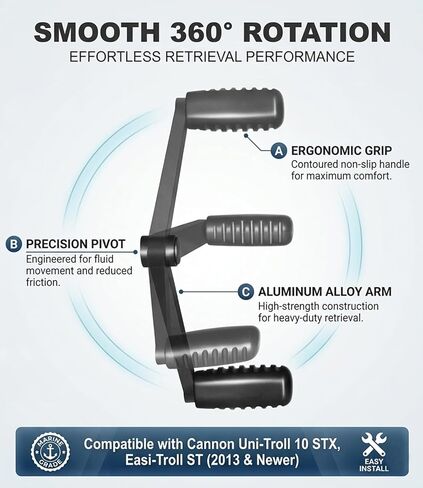 3994210 مجموعة ذراع ومقبض Downrigger لـ Cannon Manual Downriggers 2013 والأحدث - متوافق مع Uni-Troll 10 STX، و10 STX TS، وEasi-Troll ST in Kuwait
