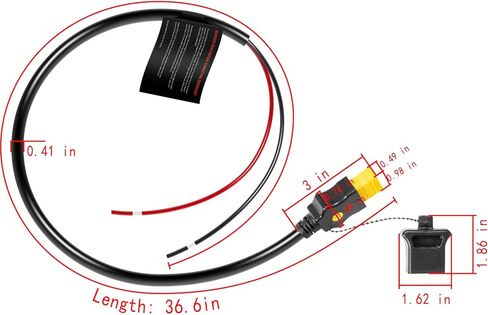طقم كابل الطاقة لجهاز Cannon Electric Downrigger - جانب المحرك 3393202 ونهاية البطارية 1903017 (3393200) - يناسب Magnum وDigi-Troll وOptimum وTS - 12V 30A 14AWG in Kuwait