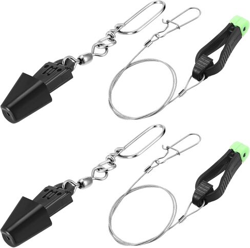 4 Pcs Fishing Downriggers Kit 2 Weights or Ball Clip Terminators and 2 Wire Line Downrigger Release Clip S for Salt & Freshwater Offshore Deep Sea Fishing Trolling Accessories in Saudi Arabia