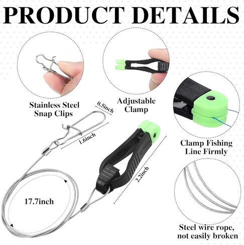 4 Pcs Fishing Downriggers Kit 2 Weights or Ball Clip Terminators and 2 Wire Line Downrigger Release Clip S for Salt & Freshwater Offshore Deep Sea Fishing Trolling Accessories in Saudi Arabia