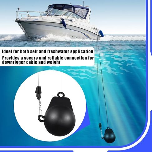 4 Pcs Fishing Downriggers Kit 2 Weights or Ball Clip Terminators and 2 Wire Line Downrigger Release Clip S for Salt & Freshwater Offshore Deep Sea Fishing Trolling Accessories in Saudi Arabia