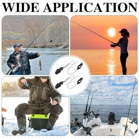 4 Pcs Fishing Downriggers Kit 2 Weights or Ball Clip Terminators and 2 Wire Line Downrigger Release Clip S for Salt & Freshwater Offshore Deep Sea Fishing Trolling Accessories in Saudi Arabia