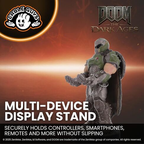 حامل وحدة التحكم Cableguys Doomslayer وحامل الهاتف - ملحقات إعداد الألعاب للمكتب وغرفة الألعاب، حامل وحدة التحكم المتوافق مع أجهزة Xbox وPlayStation ومعظم وحدات التحكم في الألعاب القياسية in Kuwait