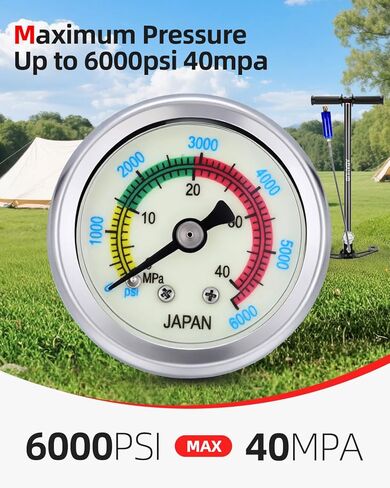 Abahub High Pressure Hand Pump, 3 Stage Air Gun Pump, PCP Hand Pump with Pressure Gauge for Air Rifle in Saudi Arabia