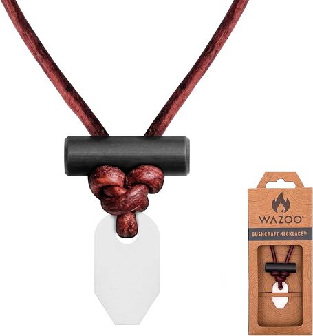 The Bushcraft - Original Fire Starter Necklace for Men, Handcrafted In USA, Weatherproof Fire Starting Necklace with Adjustable Leather Knot Design, Ideal for Traveling, Everyday Carry & Adventures in Saudi Arabia