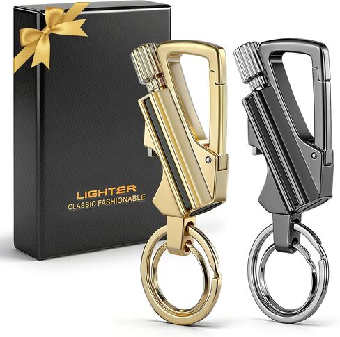 x-lighter 2 عبوة من ولاعة مطابقة دائمة، ولاعات معدنية مقاومة للماء لسلسلة المفاتيح، فتاحة زجاجات مدمجة، مشعل نار في حالات الطوارئ للتخييم والمشي لمسافات طويلة وصيد الأسماك (بدون وقود) in Kuwait