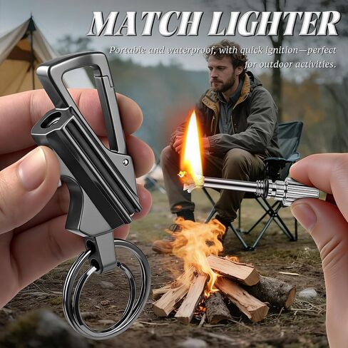 x-lighter 2 عبوة من ولاعة مطابقة دائمة، ولاعات معدنية مقاومة للماء لسلسلة المفاتيح، فتاحة زجاجات مدمجة، مشعل نار في حالات الطوارئ للتخييم والمشي لمسافات طويلة وصيد الأسماك (بدون وقود) in Kuwait